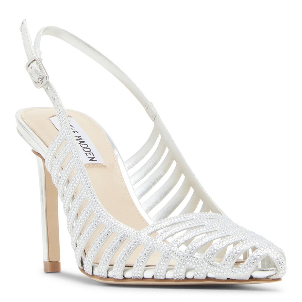Steve Madden Carleigh Silver Strappy Heels